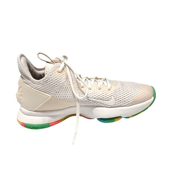 Nike LeBron Men 7.5 Witness 4 White Multi Camo Neon Bv7427-102 IV Basketball Mid - Picture 2 of 9